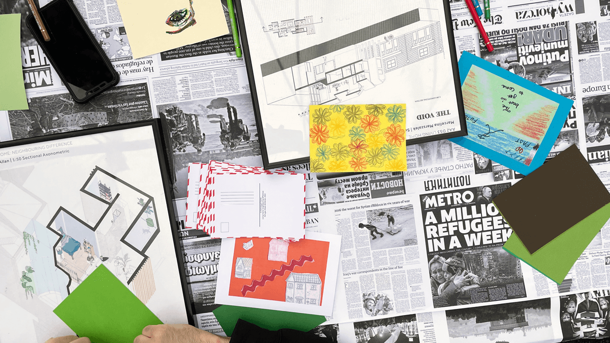 Students brainstorm in the workshop