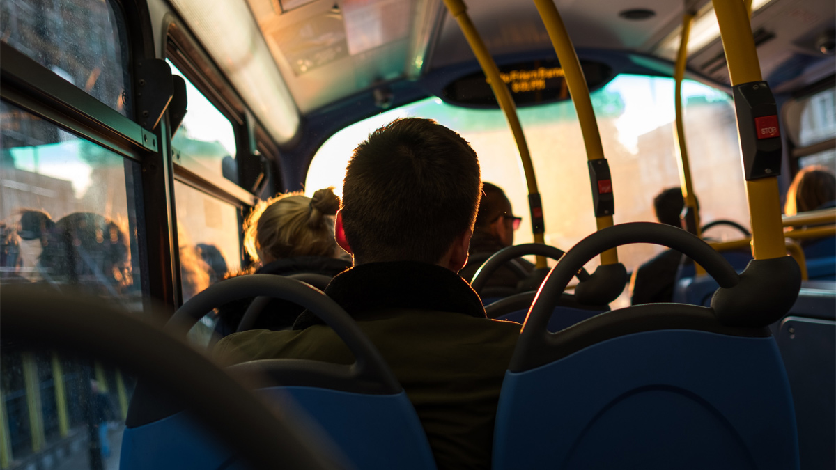 Passengers sat on bus